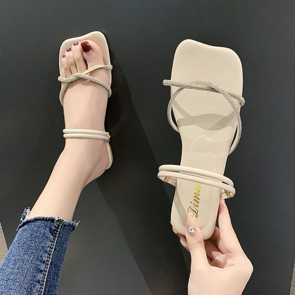 

loafers slippers casual shoes woman 2020 slipers women glitter slides luxury summer flat new jelly rubber crystal scandals pu, Black
