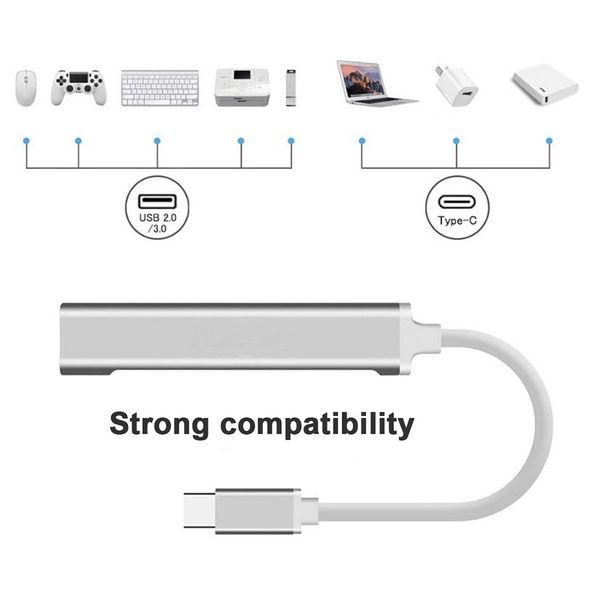 

multi-function type c usb 3.0 to 4 port hi-speed usb 3.0 type c hub adapter