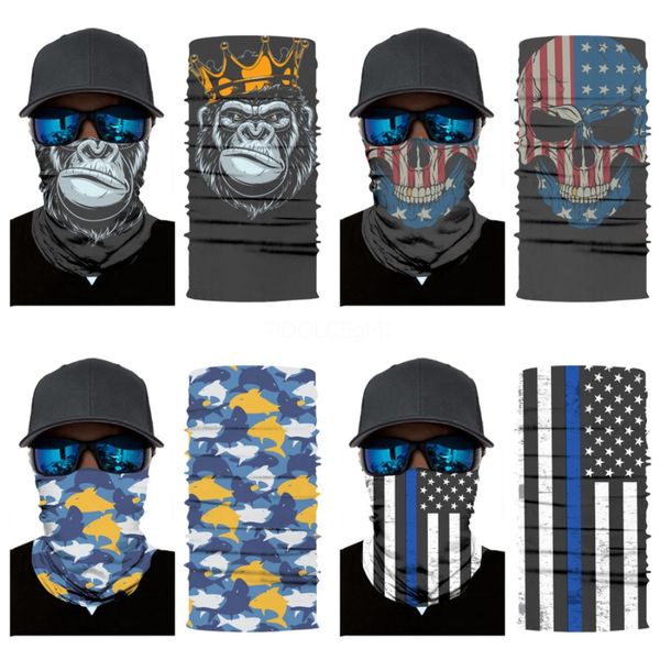 

magic skull scarf bike motorcycle helmet face mask half mask cs ski headwear neck cycling pirate headband hat cap halloween mas #815#516, Blue;black