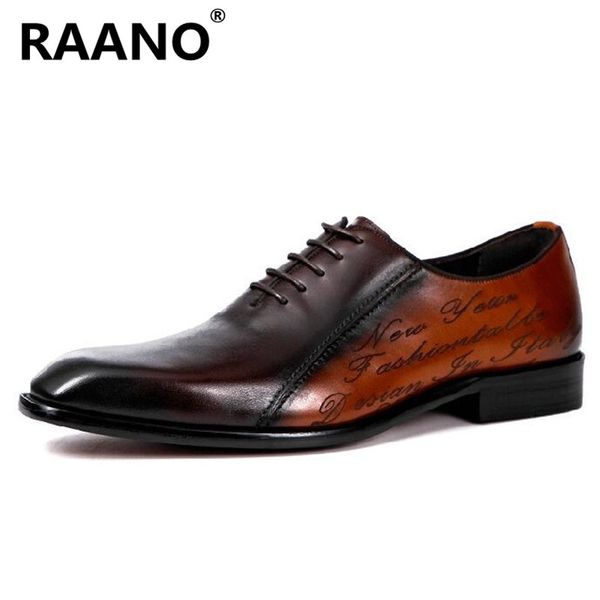 

men's formal oxford shoes genuine leather laser engraving fashion office business shoes elegant square toe wedding dress, Black