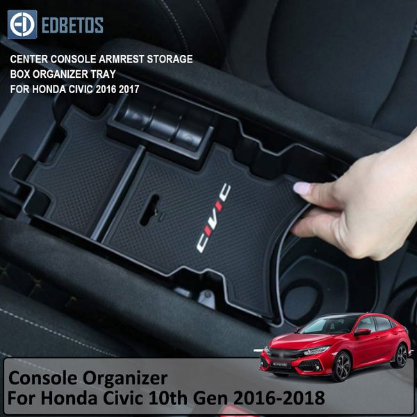 

edbetos armrest storage box for civic 10th gen 2016 2017 2018 center secondary tray organizer box for accessories