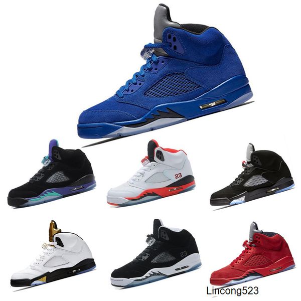 

new arrival 5 men basketball shoes red blue suede premium bordeaux camo black olympic og metallic gold black metallic fire sport sneakers