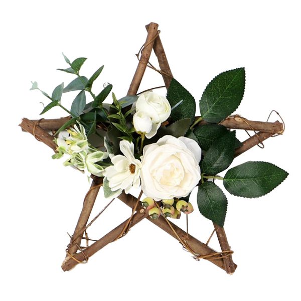 

door wall hanging decoration garland fall wreath fake rose flowers fabric
