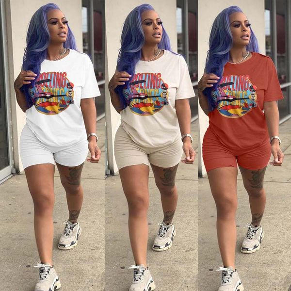 

Woman Casual Sportswear Short Sleeve T-shirt + Short Pants Two-piece Set Women Sport Suit for Ladies Tracksuit Sweatsuit