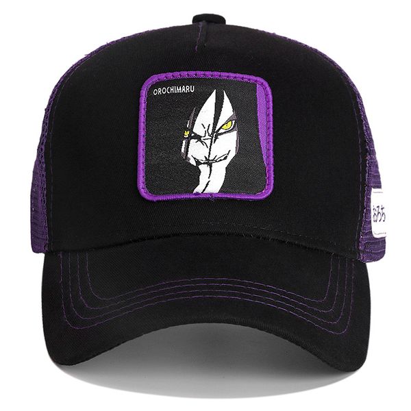 

new naruto cartoon cap orochimaru snapback cap cotton baseball for men women hip hop dad hat trucker mesh hat dropshipping, Blue;gray