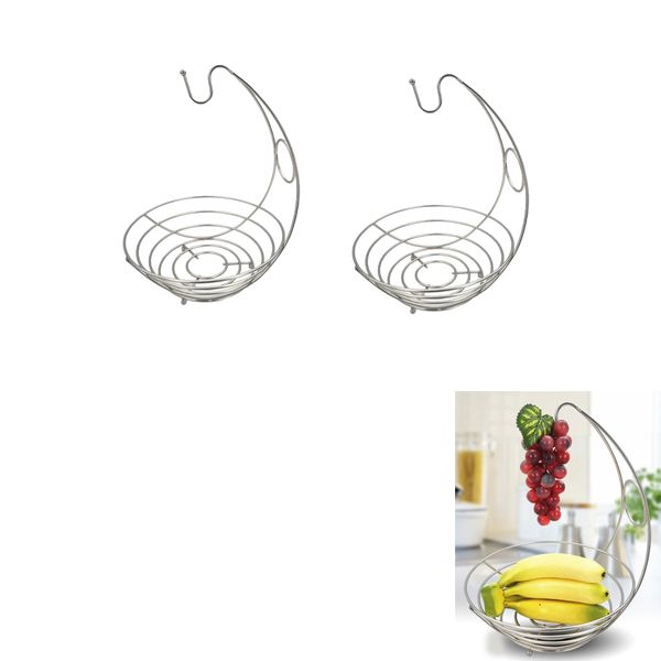 

2xbanana grape hanger tree holder fruit storage bowl basket display stand