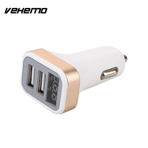 

car cigarette lighter plug power dual usb power adapter with display screen