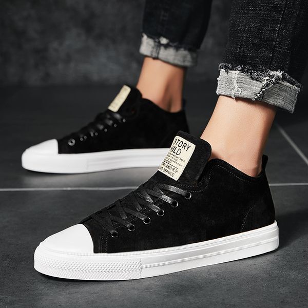 

2019 new men leather shoe anti slip casual shoes men fashion shoes good quality casual for youth wearable, Black