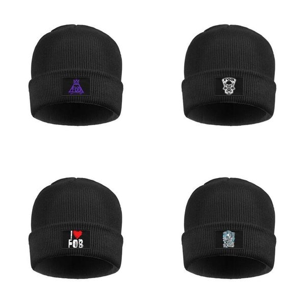 

fashion fall out boy hollywood skull bird cuff toboggan beanie skull hats cuffed plain i love fob gear head fund rock band om cross, Blue;gray