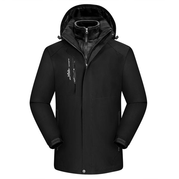 

designer men's winter jackets fashion warm thick outwear coats with brand letter zipper men's caridigan hoodies coats two-piece cl, Black;brown