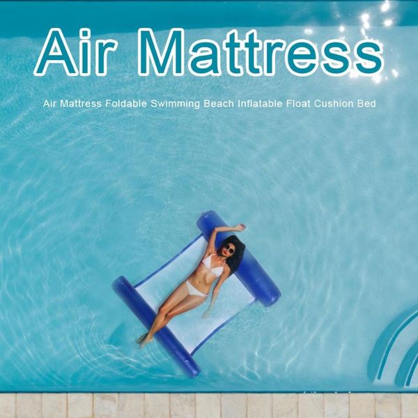 

air mattress foldable swimming pool beach inflatable float ring cushion bed lounge chair mattress hammock water sports wh