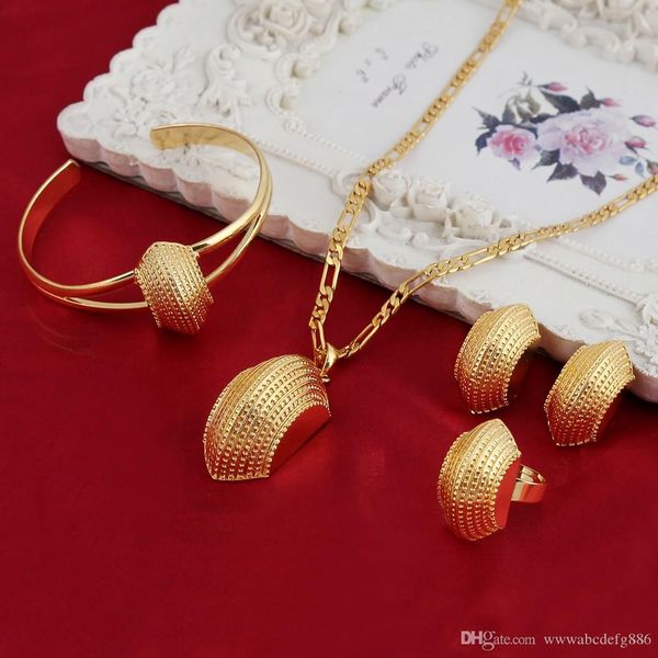 

sky talent bao new ethiopian cross jewelry sets 24k gold gf fashion african traditional set boat semi-circle, Black