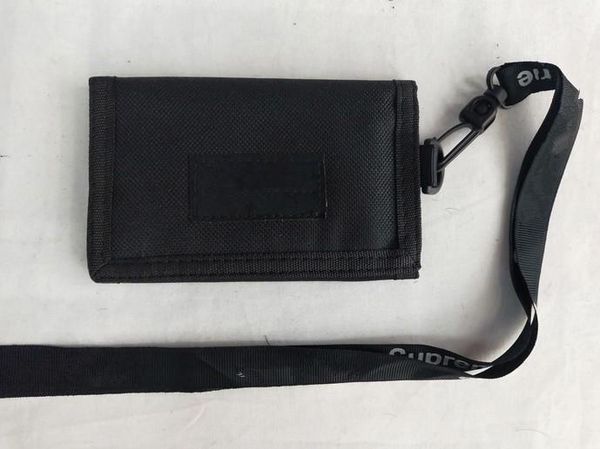 

fold wallet soft nylon zipper women wallet wrist strap phone pocket fashion card holder hanging neck purse ing, Red;black