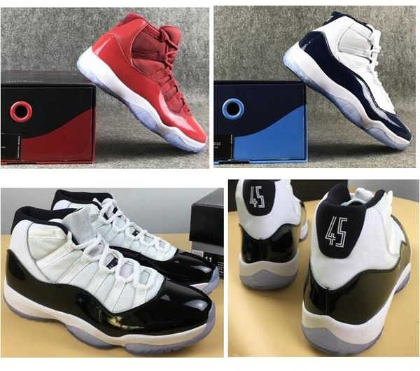 

11s real carbon fiber 11 2019 concord 45 men women gym red midnight navy basketball shoes sneakers with box