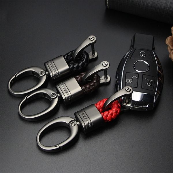 

car key holder key rings chain hand woven horseshoe buckle keychain car keyring gift creative auto accessories
