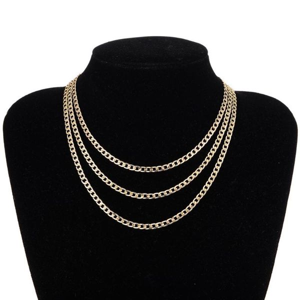 

simple multi layer punk choker necklace female statement neck collar men punk hiphop fashion necklace accessories gift, Silver