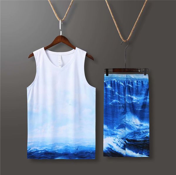 

скидка дешевые мужчины обучение баскетбол наборы с шортами униформа реверсивные баскетбольные майки для этого дома и далеко смотреть комплек, Blue;black