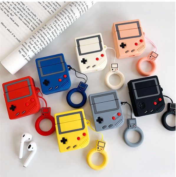 

for airpods cute 3d game machine travel earphone case for airpods 2 protective cover silicone wireless bluetooth earphone cases earpods ring