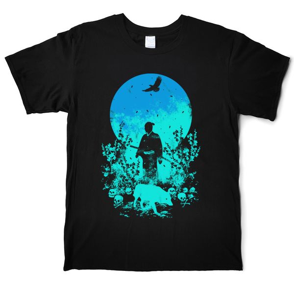

blue moon japanese samurai funny t shirt men's 100% cotton fashion t-shirt crew neck short sleeve street tees shirt casual printed, White;black