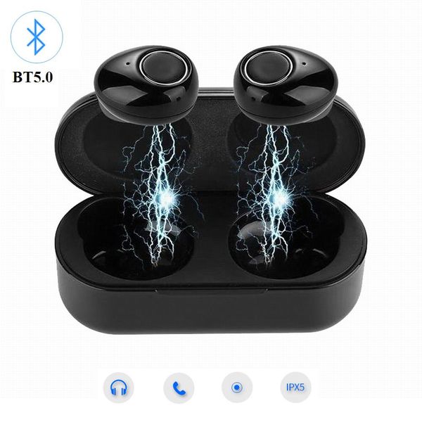 

mini twins wireless bluetooth 5.0 stereo headset waterproof sport in ear head phones tws earbuds earphones with charging pack for smartphone