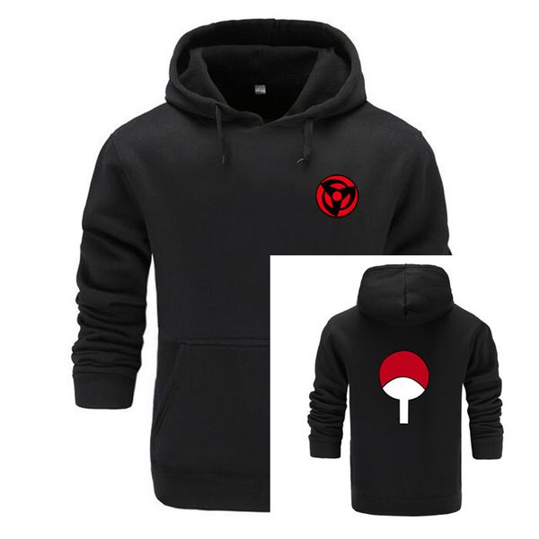 

new naruto hoodies sweatshirts uchiha syaringan hooded boys fashion hokage ninjia men/women classic cartoon printed clothes 3xl, Black