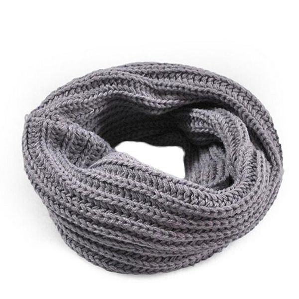

scarf women's 2019 knit round wool scarf cape wrap winter warm collar lady solid color fashion bufanda mujer@py, Blue;gray