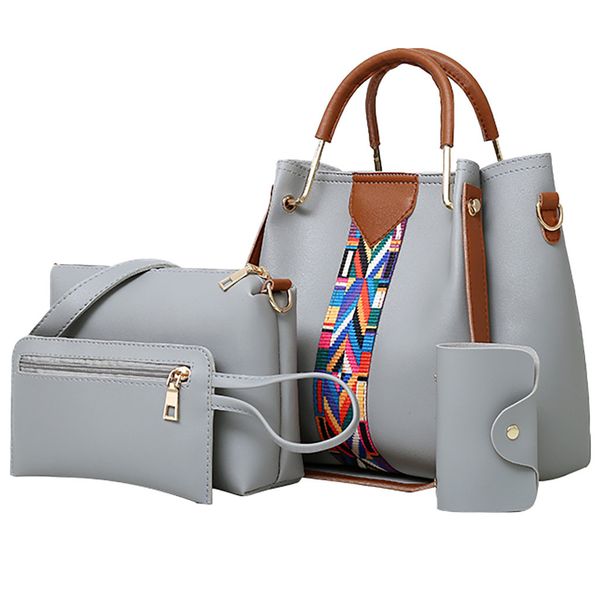 

leather handle bag shoulder bag 4pcs women printing retro bags printed pu packagecrossbody bags with interior slot pockets #a