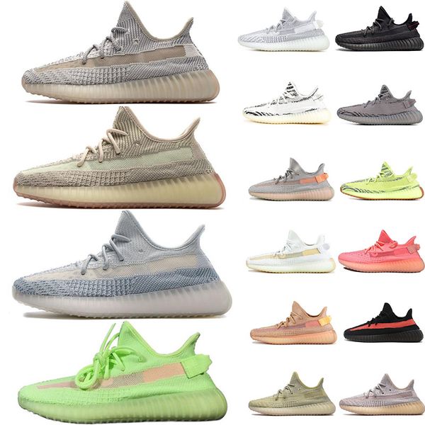 

sale kanye west citrin cloud white reflective gid glow black true form clay static men women shoes zebra lundmark sneakers size 36-48