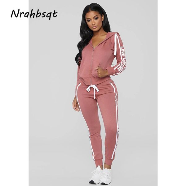 

nrahbsqt stripe zipper long sleeve sport fitness women pants jogging sets femme running clothes women casual suits rs057, Black;blue