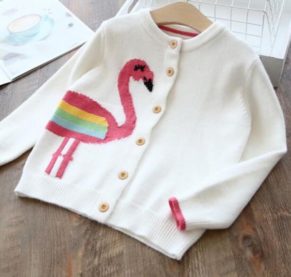 

baby kids clothing sweater cardigan lolita flamingo knitted sweater boutique girl spring fall sweater, Blue