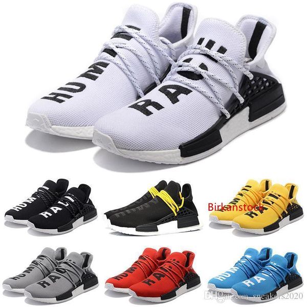 

human race running shoes men women pharrell williams hu runner yellow black white red grey blue casual sports sneakers size 36-47