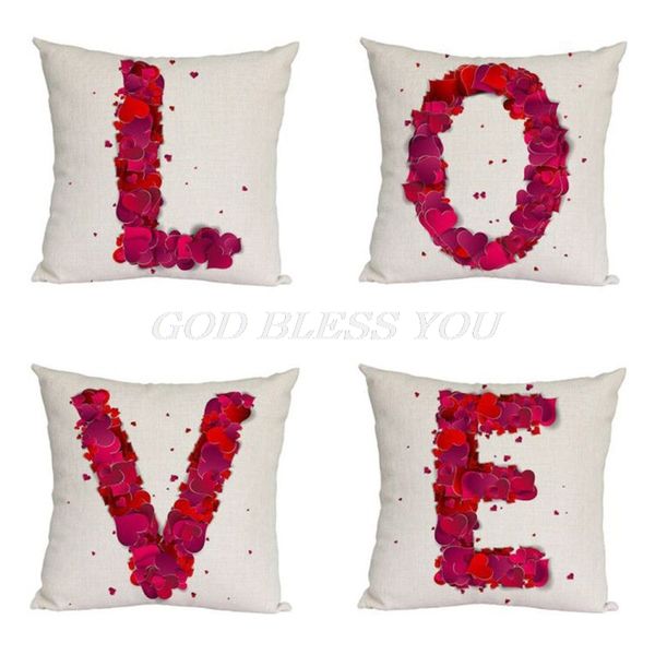 

4 pcs valentine's day pillow covers balloon series red heart love decorative