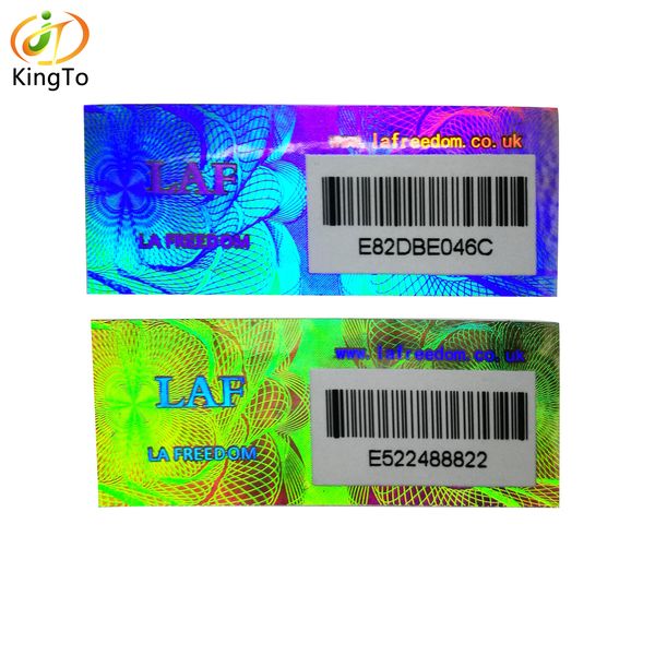 

glitter 3d hologram sticker label with barcoede and serial numbers