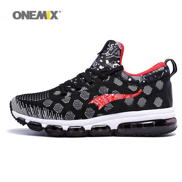 

onemix men's cool air-cushion lace up comfort running shoes fitness sneakers men black sports shoes fitness walking