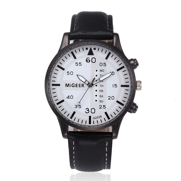 

migeer watch men stylish and simple business watch temperament belt delicate watches reloj hombre deportivo a3, Slivery;brown