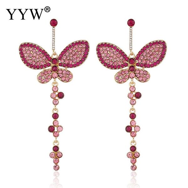 

new arrival butterfly shape dangle drop earring long tassel earrings for women pendientes trendy brincos wedding party gift, Silver
