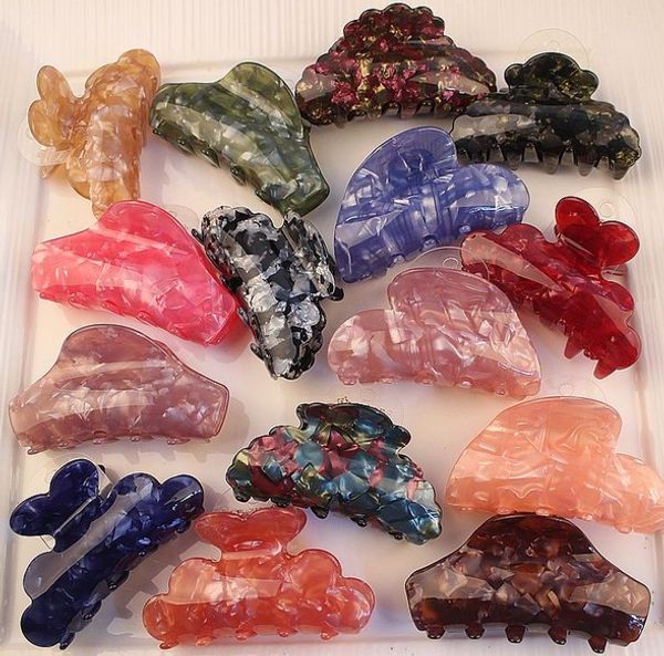 

marble hair claw clip, mixed lot plastic resin jaw claw hair clip banana hair clip inventory surplus, Golden;silver