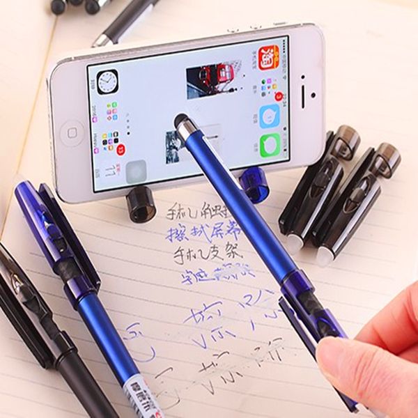 

12 pcs/lot multi-functional erasable pen friction gel pen 0.5mm creative wholesale crystal touch screen pblue/black ink