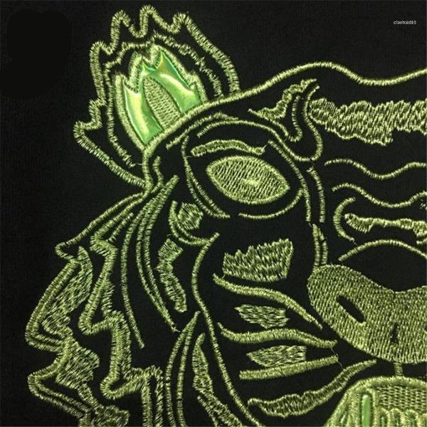 

мужские топы бренд тигр дизайнер мужские толстовки осень с длинным рукавом o шеи вышивка мужские кофты мода свободные, Black