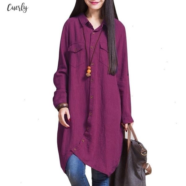 

women linen blouse casual ladies long shirt plus size women long sleeve vintage women blouses of fashion 2020 spring, White
