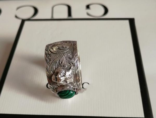 

Vintage real 925 terling ilver brand tiger ring for men gift punk gg ring fa hion male women de igner luxury jewelry