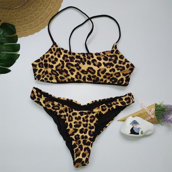 

women bikini set bandage micro bikini vintage padded backless swimwear print two pieces set brazilian summer