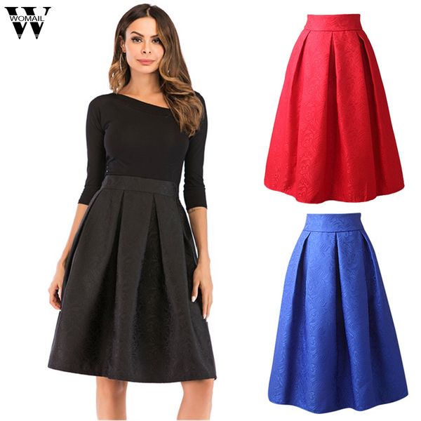 

womail юбка женщина new лето серых боковая молния tie front overlay рюши юбка твердой повседневная высокая талия мода 2019 десантного m28, Black