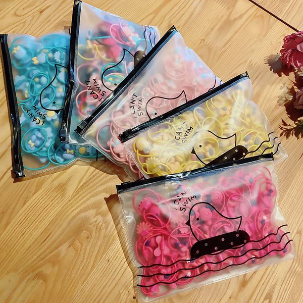 

40pcs / комплект bands 3.5cm волос scrunchies упругие волосы для девочек cartoon кольцо дети аксессуары ties повязок принцессы, Slivery;white