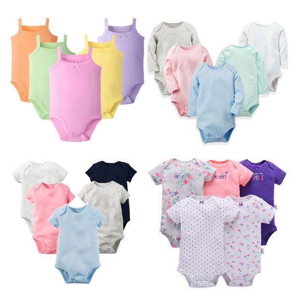 

5pieces/lot baby clothes infant clothing jumpsuit girls romper soft cotton newborn baby sliders boys outfits overalls 3-24m, Blue