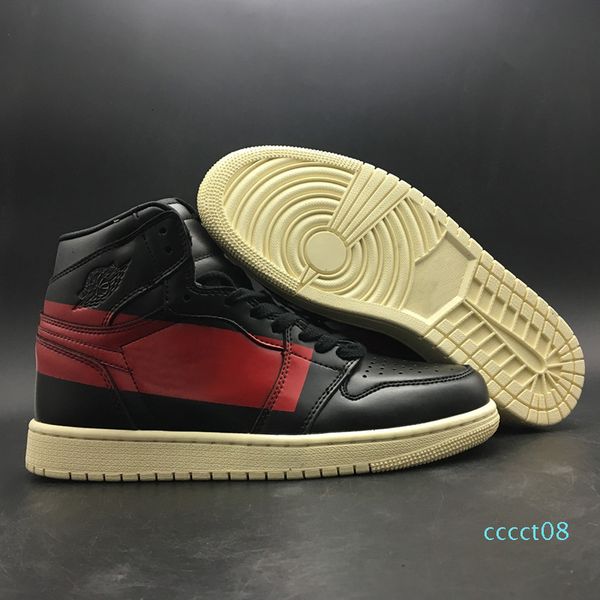 

1 basketball shoes 1s black and red design mens couture defiant patent leather sports sneakers outdoors trainers for basketball ct08