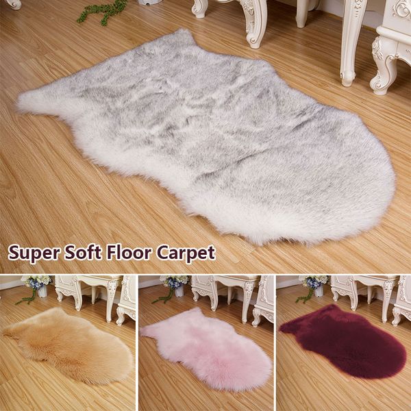 

carpets chair mat plush faux fur durable hairy fluffy sheepskin washable floor mat ornament non slip home rug decoration