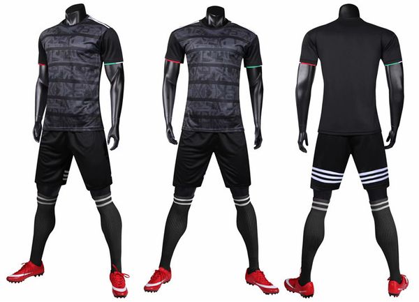 

черный футбол джерси шорты мальчик футбол kit набор для детей дышащего белого kid костюм высокого качество 0505141, Black