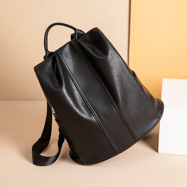 

zoger soft leather backpack female 2020 new korean version of fashion casual wild travel large capacity backpack
