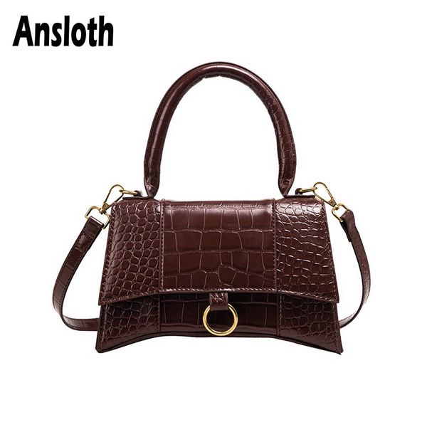 

ansloth crocodile pattern shoulder bags women luxury designer handbags ladies crossbody bags female pu leather handbags hps781